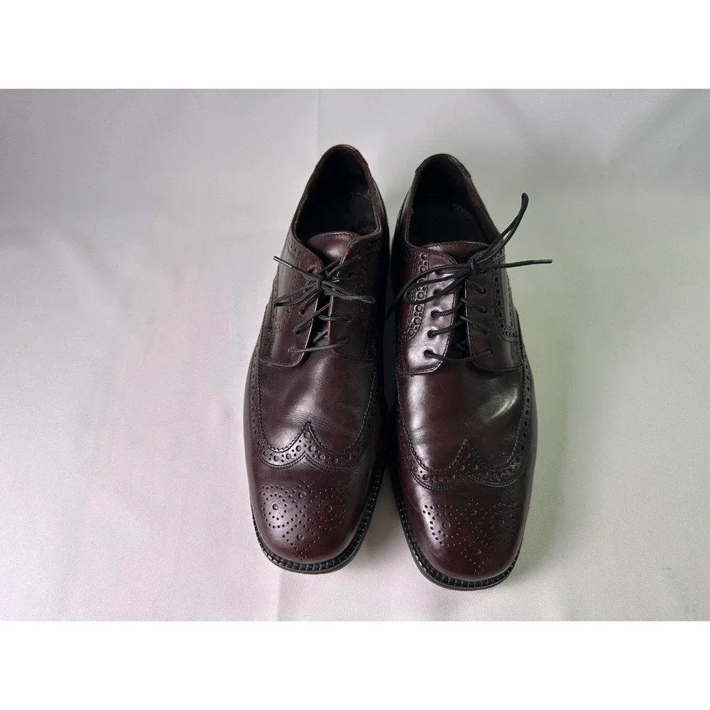 VINTAGE Cole Haan Men's 9 M Wingtip Oxford Shoes Dark Brown Leather Brogue Dress